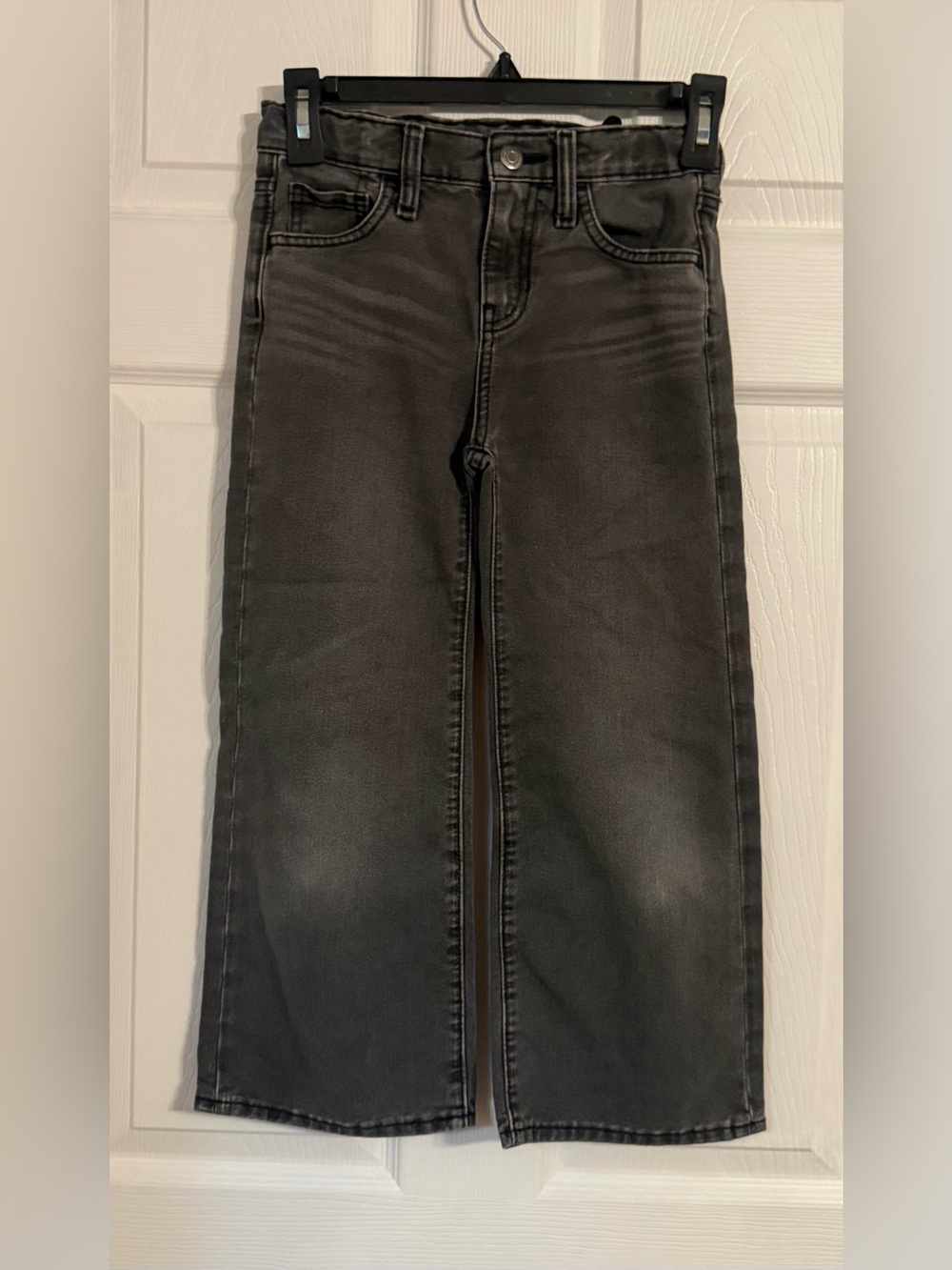 Old Navy Baggy Wide Leg Black High Rise Size 7 Girls Jeans